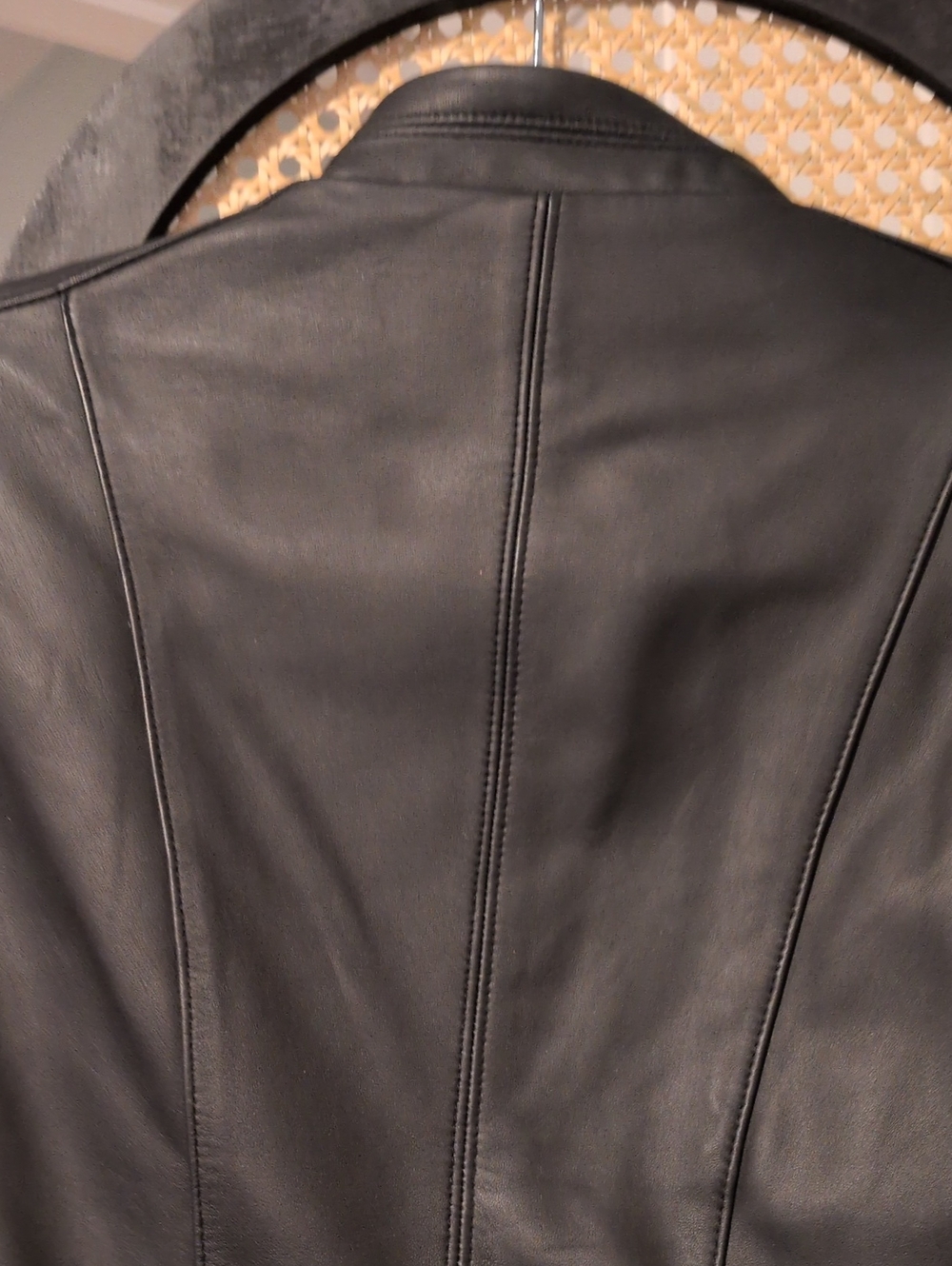 WHBM Ruffled Leather Jacket Blazer - Picture 7 of 8